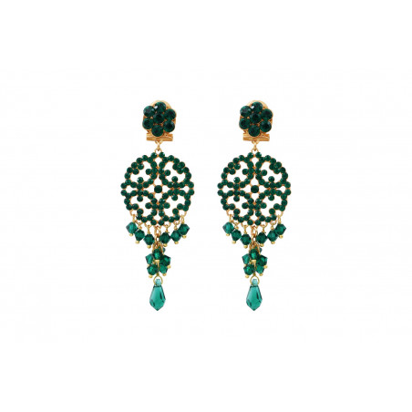 Baroque prestige crystal butterfly fastening earrings | green