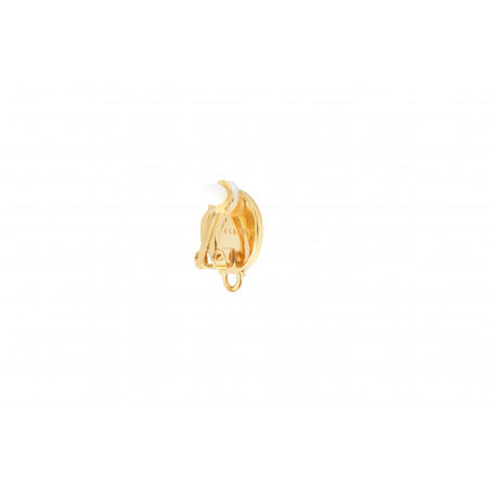 Feminine cabochon clip-on earrings| white91832