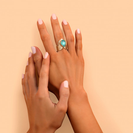 Precious crystal adjustable ring | turquoise91836
