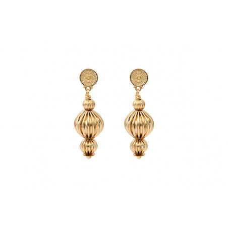 Timeless gadrooned bead stud earrings - gold