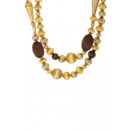 Gadrooned bead sautoir necklace - multi gold92464