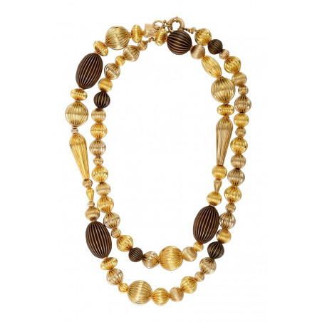 Gadrooned bead sautoir necklace - multi gold92465