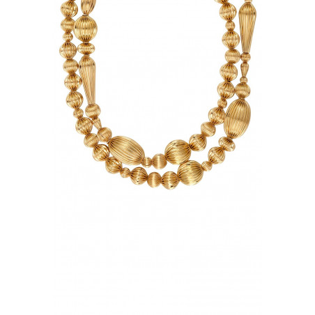 Long gadrooned bead sautoir necklace - multi gold92469
