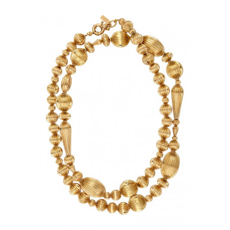 Long gadrooned bead sautoir necklace - multi gold92470
