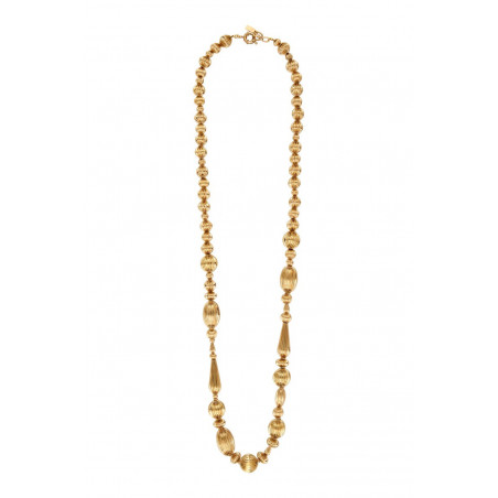 Long gadrooned bead sautoir necklace - multi gold