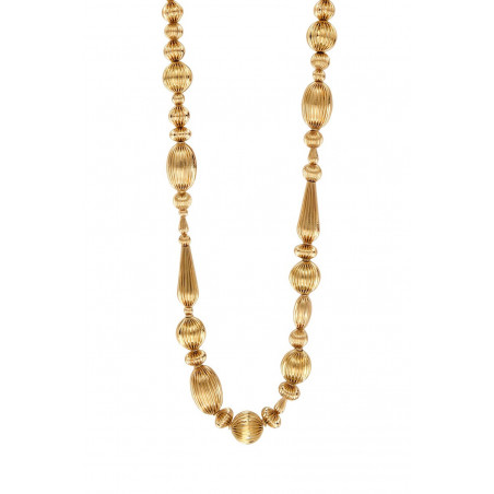 Long gadrooned bead sautoir necklace - multi gold92472