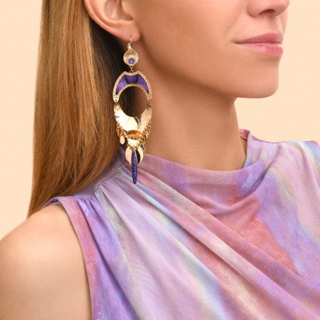 Feather Prestige crystal clip-on earrings - purple92510