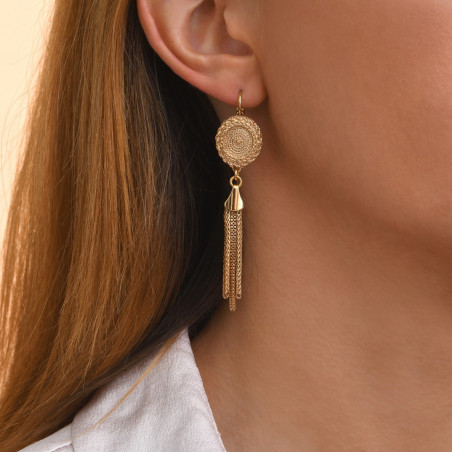 Feminine fine gold-plated metal sleeper earrings - gold-plated92687