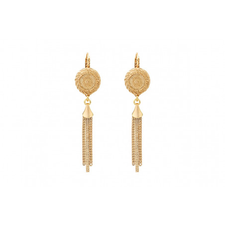 Feminine fine gold-plated metal sleeper earrings - gold-plated