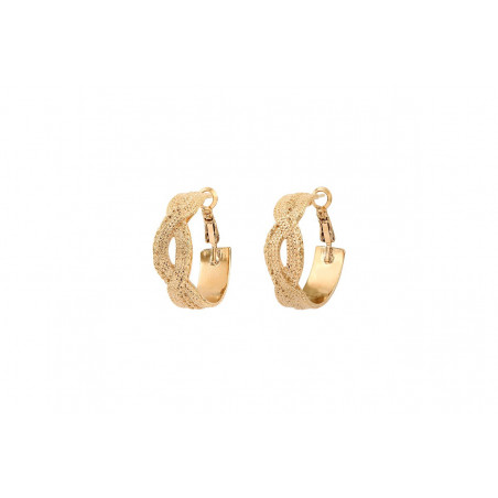 Boucles d'oreilles créoles torsadées métal doré à l'or fin - doré