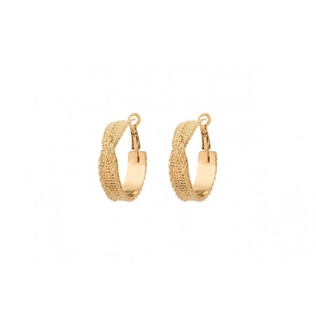 Elegant fine gold-plated metal hoop earrings - gold-plated