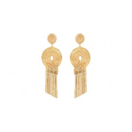 Festive gold-plated metal clip-on earrings - gold-plated