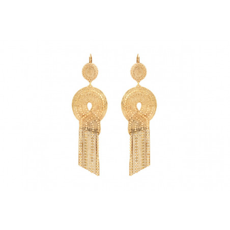 Festive gold-plated metal sleeper earrings - gold-plated