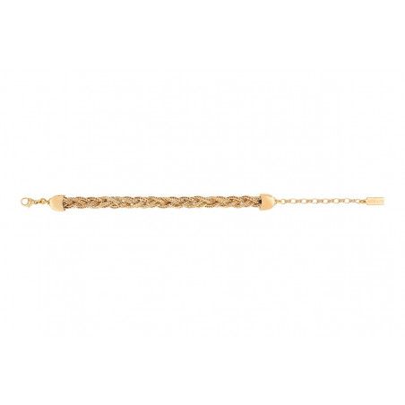 Bracelet tressé réglable métal doré à l'or fin - doré92701
