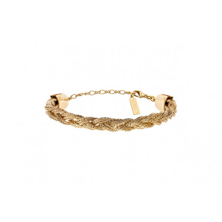 Timeless plaited fine gold-plated adjustable bracelet - gold-plated