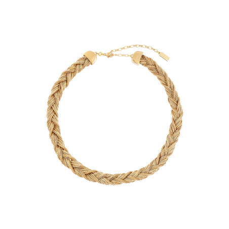 Timeless plaited fine adjustable necklace - gold-plated