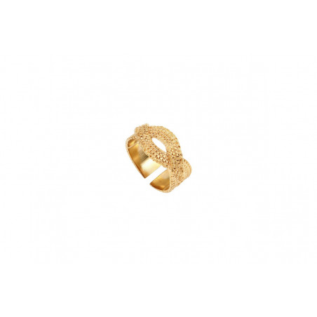 Feminine fine gold-plated metal adjustable ring - gold-plated