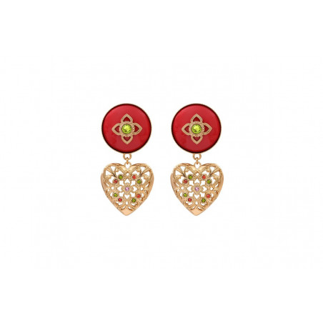 Glamorous Prestige crystal enamelled resin clip-on earrings - pink92726