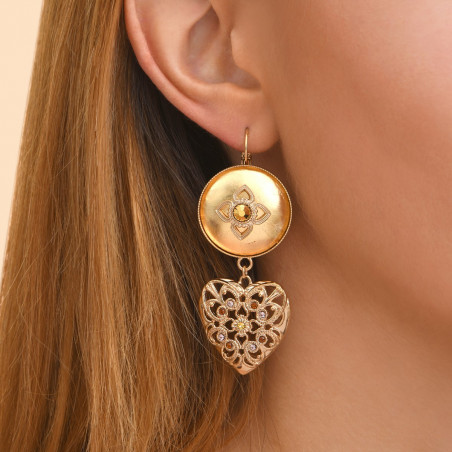 Heart sleeper earrings - gold-plated92730