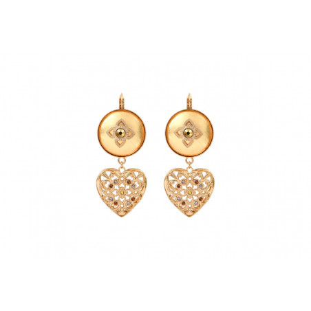 Heart sleeper earrings - gold-plated