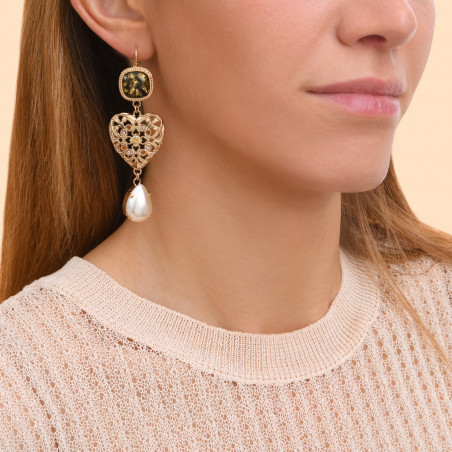 Fashion Prestige crystal sleeper heart sleeper earrings - gold-plated92748