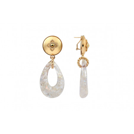 Prestige crystal resin stud earrings - gold-plated93041