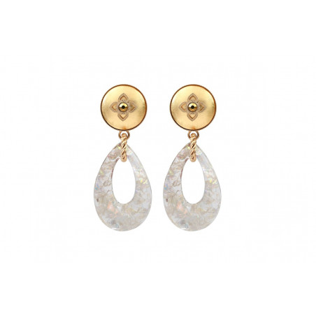 Prestige crystal resin stud earrings - gold-plated