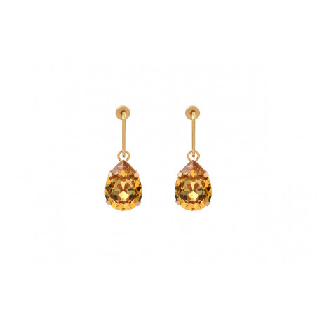 Timeless Prestige crystal pear hoop earrings - yellow