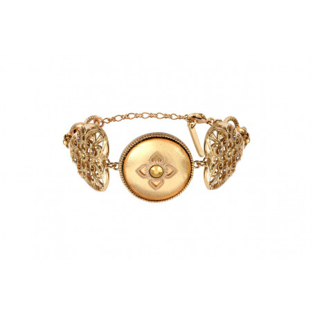 Bracelet réglable baroque cœur cristaux Prestige - doré