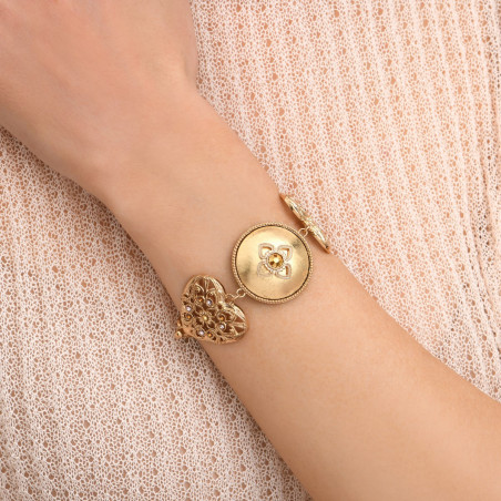 Heart golden bracelet PORTE-BONHEUR - gold plated93061