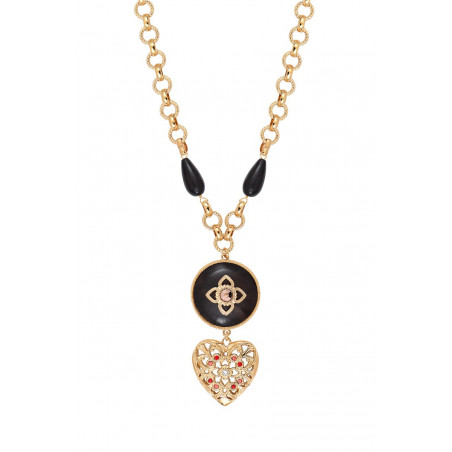 Prestige crystal kamakong wood heart necklace - red wood