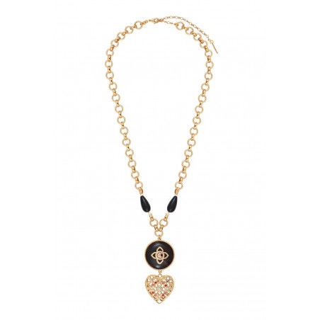 Prestige crystal kamakong wood heart necklace - red wood93075