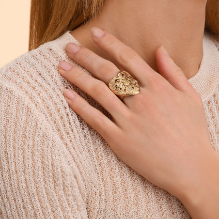 Heart Prestige crystal adjustable ring - gold-plated93088