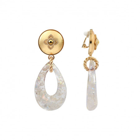 Sophisticated Prestige crystal resin clip-on earrings - gold-plated93105