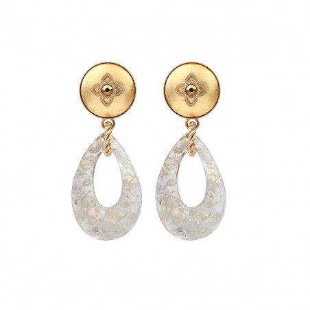 Sophisticated Prestige crystal resin clip-on earrings - gold-plated