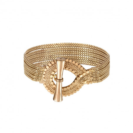 Sophisticated multi-strand fine gold-plated metal bracelet - gold-plated