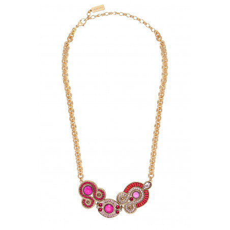 Beautiful Prestige crystal short chain necklace - fuchsia93726