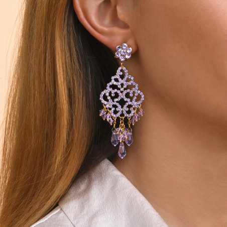 Baroque Prestige crystal stud earrings - purple93781