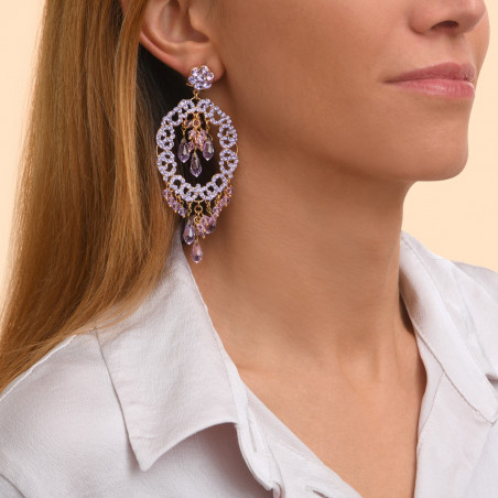 Romantic Prestige crystal stud earrings - purple93783