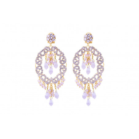 Romantic Prestige crystal stud earrings - purple