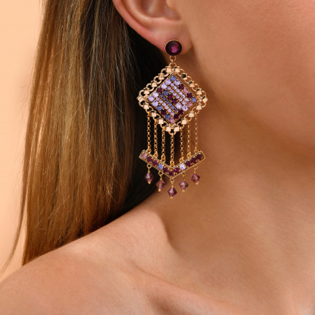 Boucles d'oreilles cristaux Prestige - violet94044