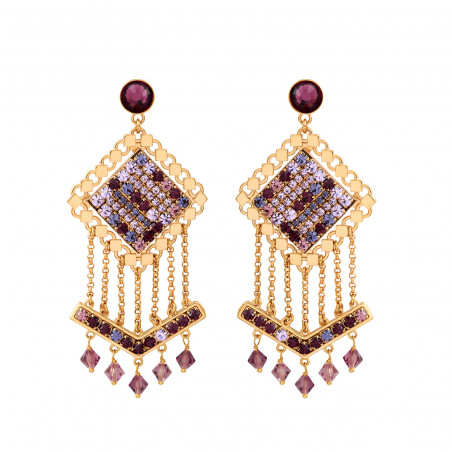 On-trend Prestige crystal stud earrings - purple