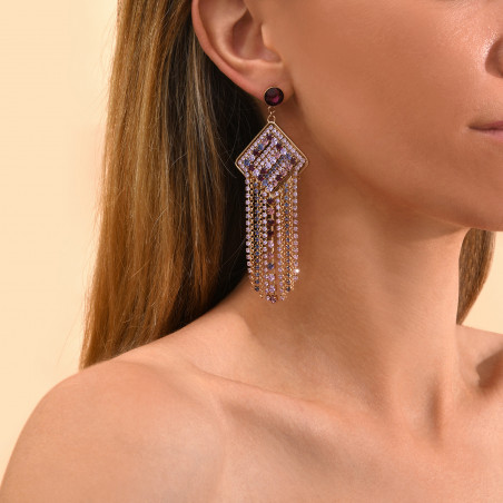 Boucles d'oreilles strass cristaux Prestige - violet94069