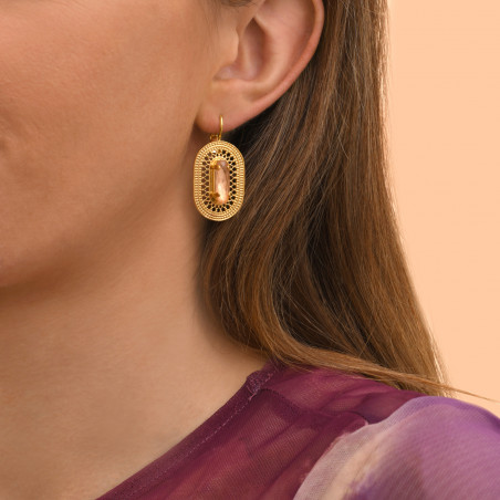 Noor crystal sleeper earrings - pink94227
