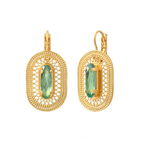 Noor crystal sleeper earrings - turquoise