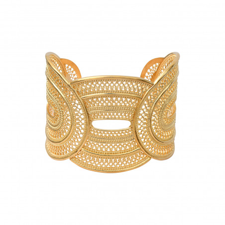 Noor wide filigree cuff bracelet - gold