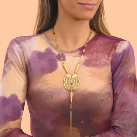 Noor crystal filigree sautoir necklace - pink94273