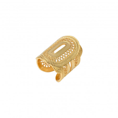 Noor wide filigree ring medium size - gold