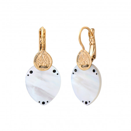 Mindoro mini mother-of-pearl sleeper earrings - white