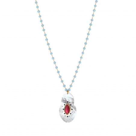 Mindoro mother-of-pearl pendant gemstone necklace - white